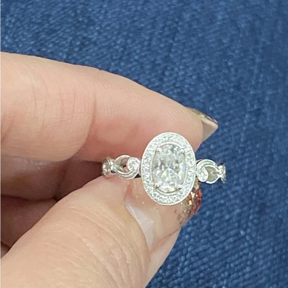 Simon G Oval Diamond Engagement Ring